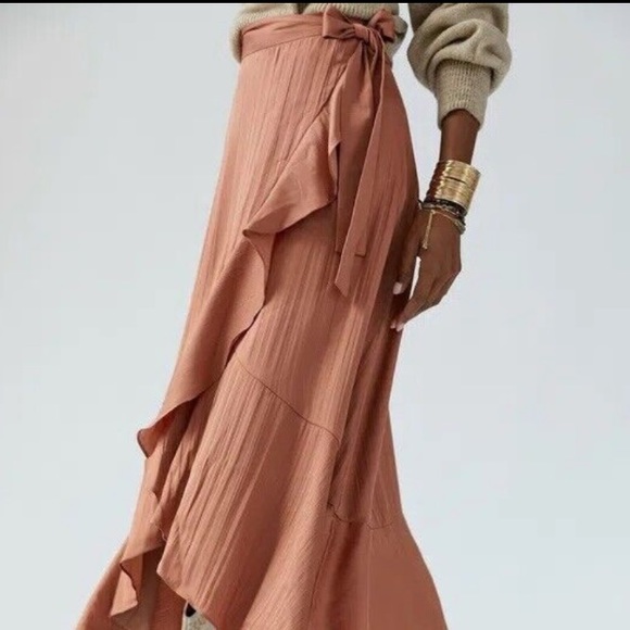 Anthropologie Maeve Ruffled wrap skirt xs new without tags - Picture 1 of 4